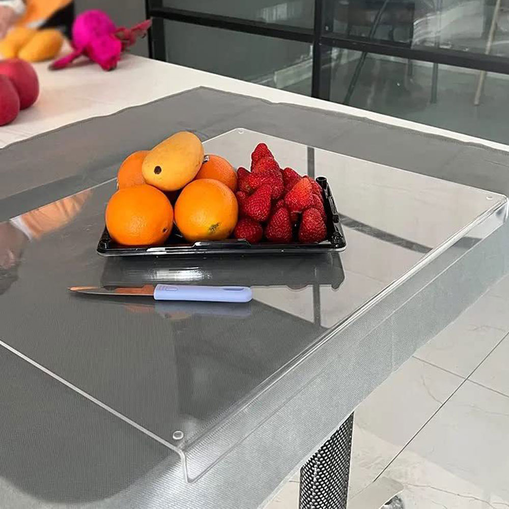 45cm Acrylic Anti-slip Transparent Cutting Board With Lip Kitchen Counter Countertop Protector Home Restaurant Kitchen Gadgets