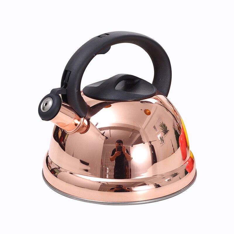 Rose Goud Moderne Luxe Waterkoker Mooie Gas Ketel Theepot Rvs Water Fluitje Kookplaat Chaleira Theepot EH50KE: Default Title