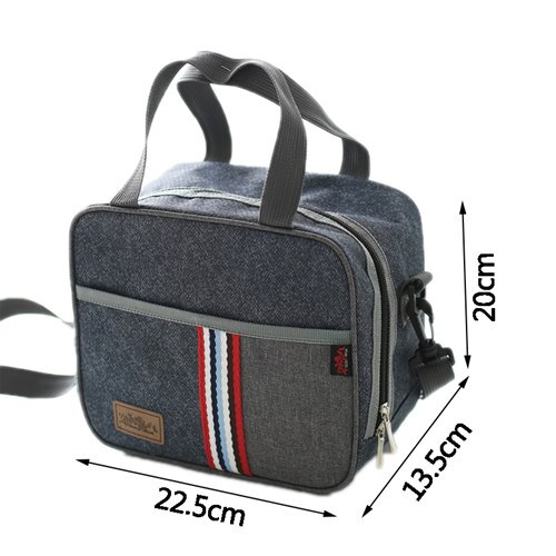 Denim Grote Ijs Koeltassen Geïsoleerde Pack Drinken Voedsel Thermische Leisure Handtas Vrouwen Kid 'S Picknick Pouch Lunchbox accessoires: B Lunch Bag