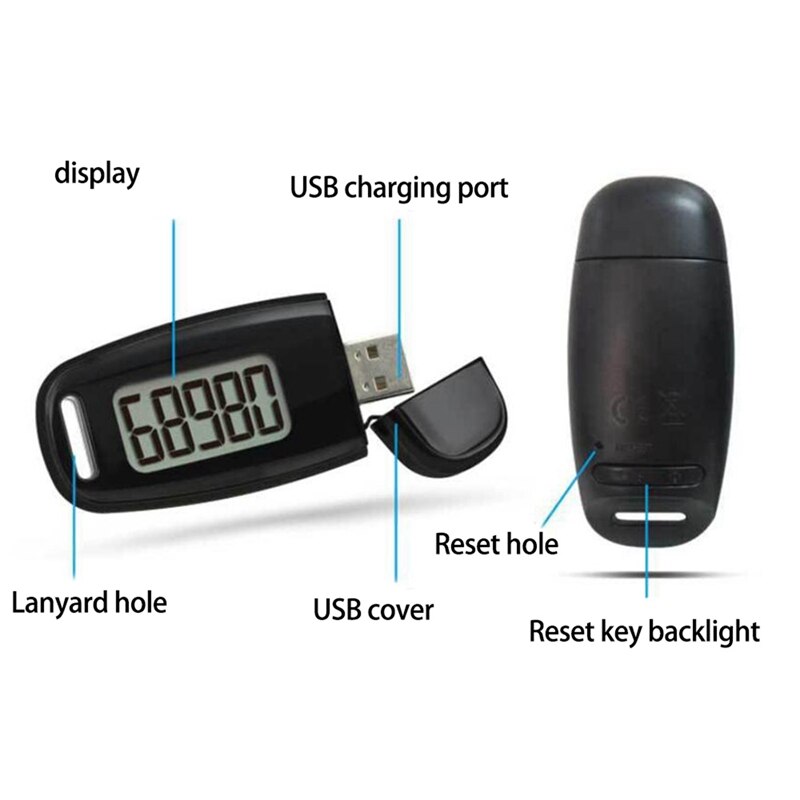 Simple Step Counter,Walking 3D Pedometer with Rechargeable Battery, Accurate Calorie Counter
