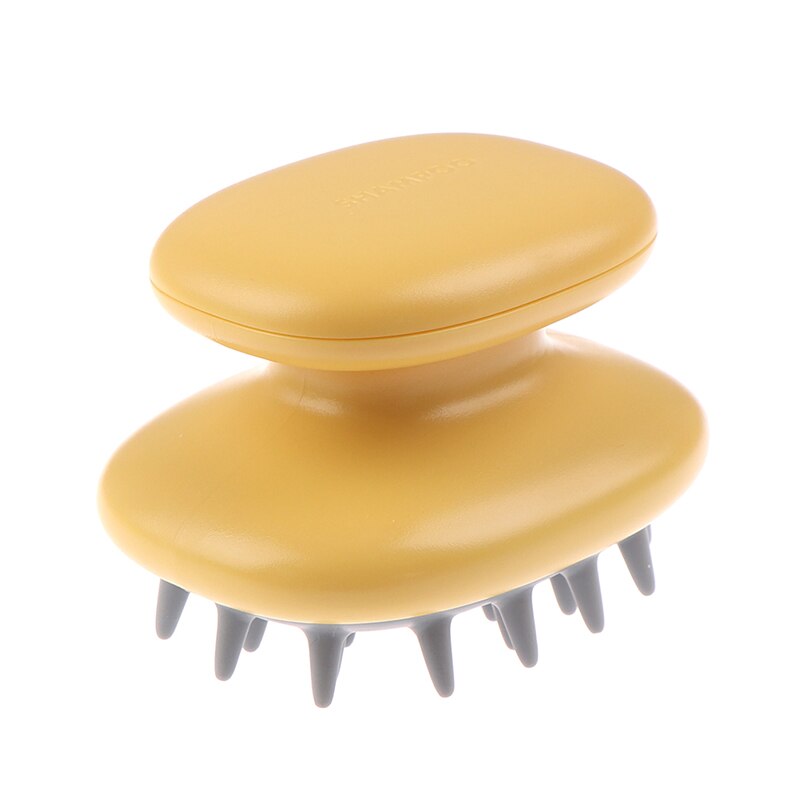 Handheld ABS Scalp Shampoo Massage Brush Washing Shower Hair Comb Mini Head Meridian Massage Comb: Yellow