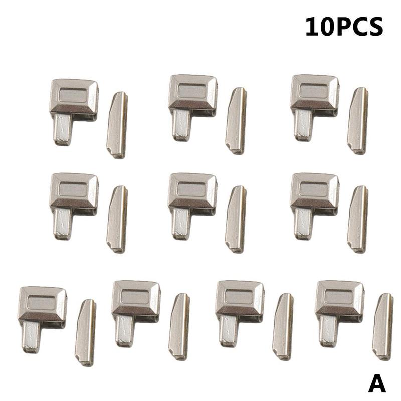 10 Sets Metall-Reißverschluss-Reparatursatz, Reißverschluss-Kopfschieber, Halter, Einfügungsstift, Reißverschluss-Stopp, Zubehör, Stecker zum Nähen, Taschenmantel: Champagner