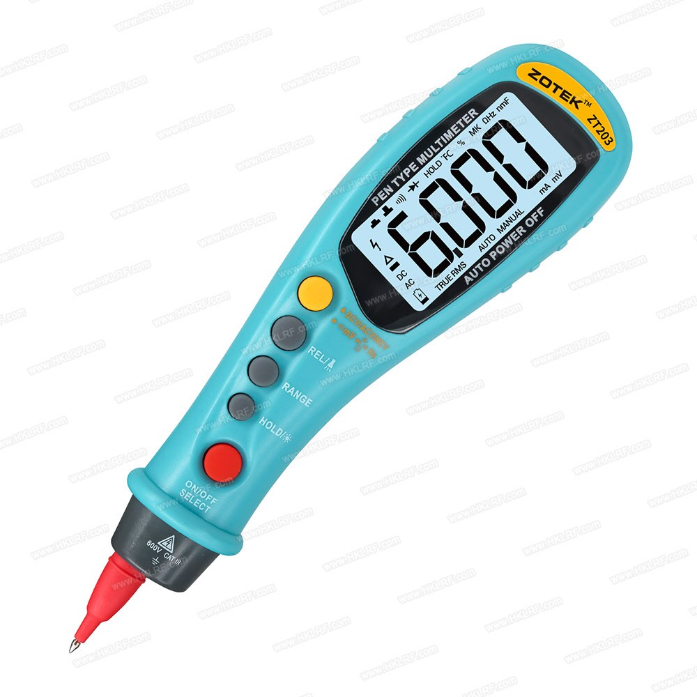 ZOTEK ZT203 6000 Conti Pen-tipo Multimetro Digitale a Vero RMS Auto Gamma DC/AC Tester di Tensione Voltmetro con retroilluminazione