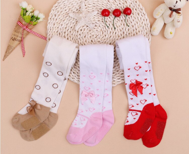 Baby Girls Pantyhose Kids toddler Princess Thick outer wear trousers slip infant Spring Panty Stockings Lace Bowknot Pants