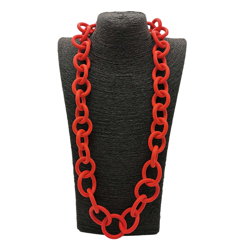 Collar gótico de goma hecho a mano, joyería geométrica de lujo de , collares con colgante redondo para mujer, cadena Multicolor para boda: Color acero