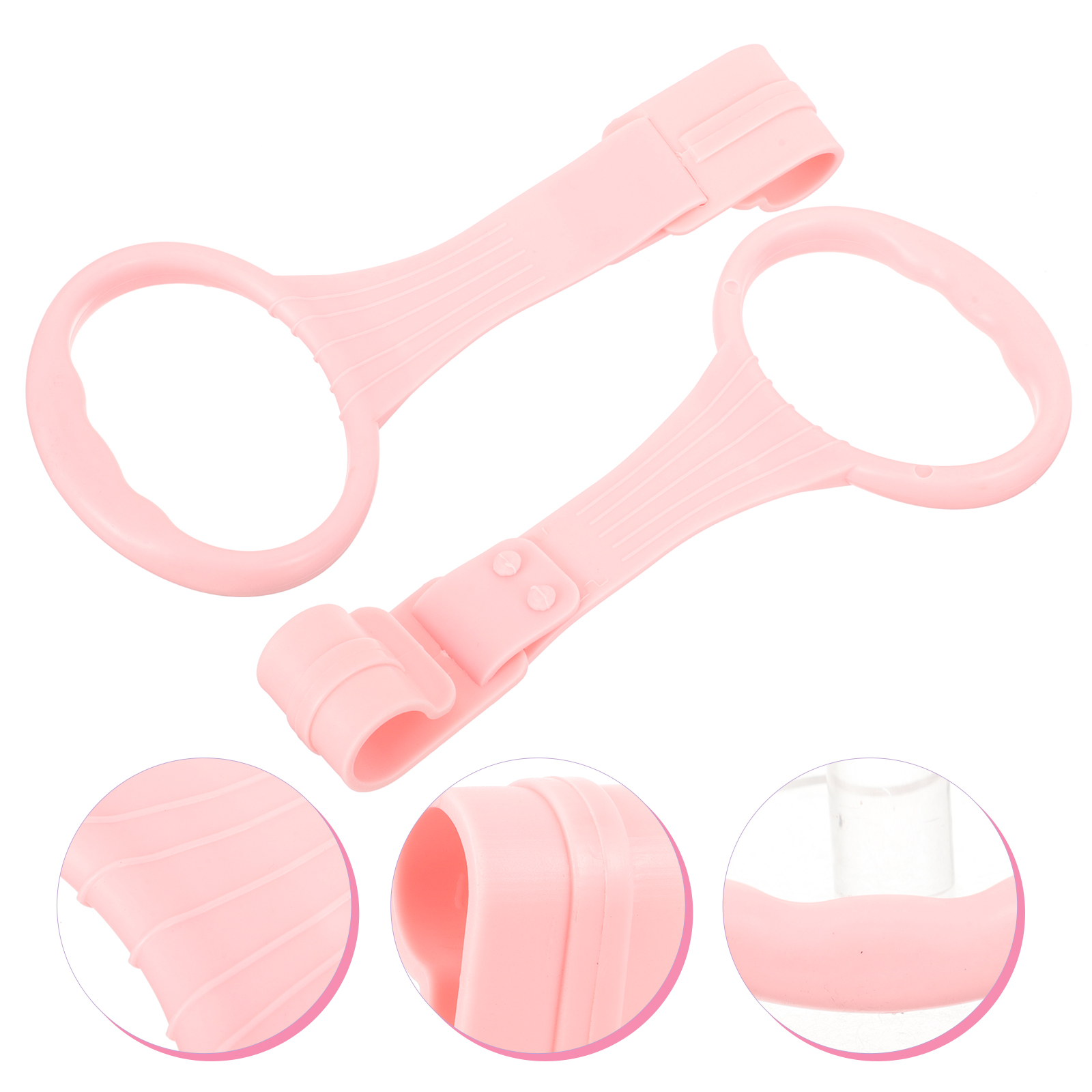 Anillo de seguridad de pie rosa para bebé, andador infantil portátil, barras de dominadas para Fitness, anillos para cuna de guardería, herramientas de entrenamiento de pie para bebé: Default Title