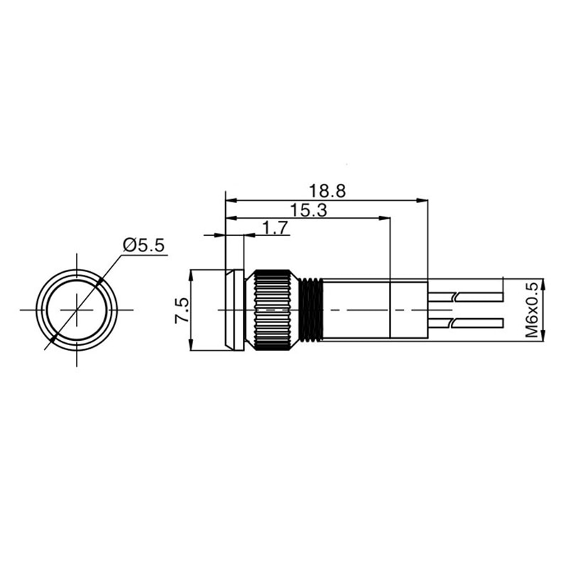 6mm LED indicator light 6V 12V 24V 220V signal lamp