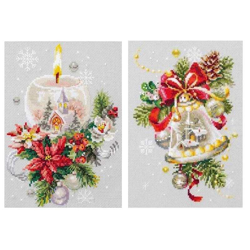 Natal vela sinos padrões contados ponto cruz 11ct 14ct 16ct 18ct diy kit de ponto cruz bordado chinês conjunto