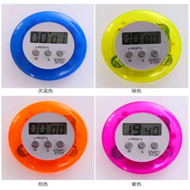 Five kinds of color Circular LCD digital kitchen countdown timer Cooking counter Reverse timer alarm clock magnetic