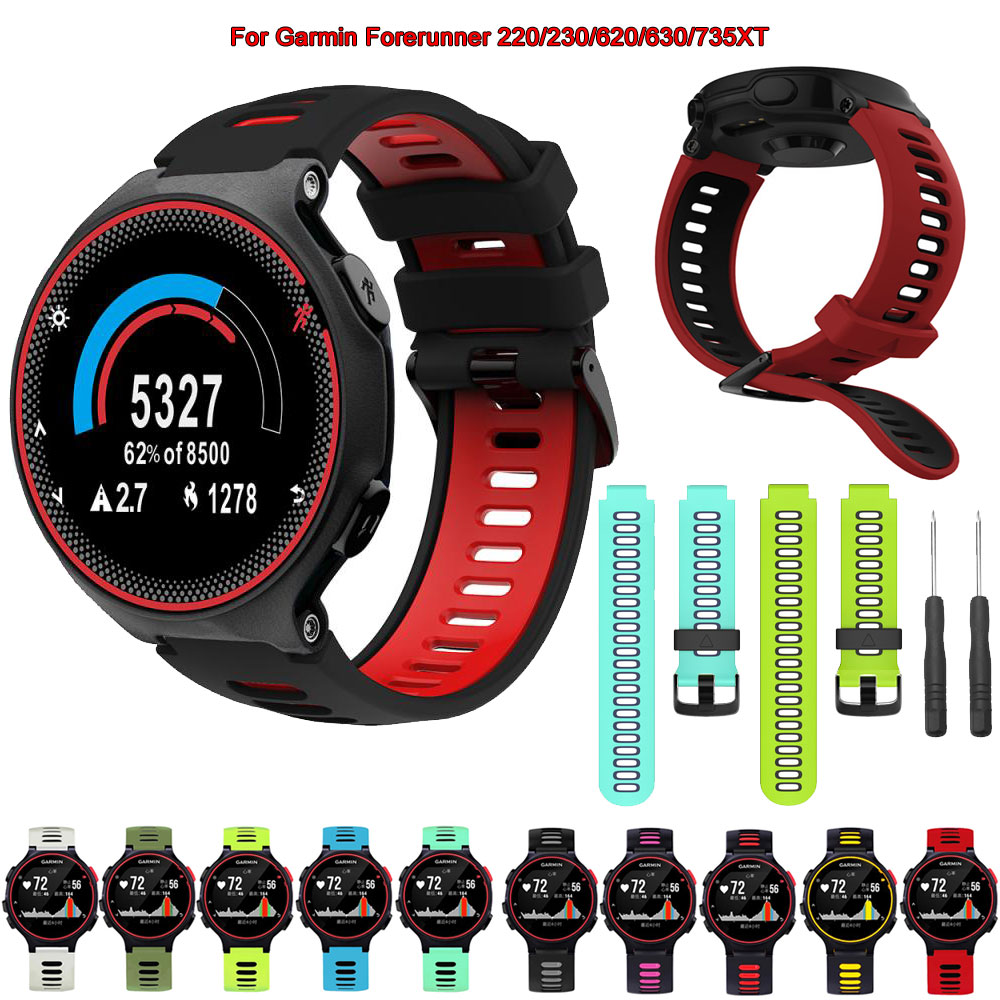 Pasek do zegarka Garmin Forerunner 735XT 735/220/230/235/620/630 Miękki silikonowy pasek do zegarka Sportowy pasek do zegarka Waterpoor