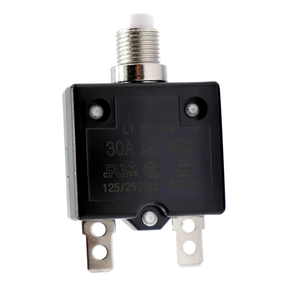 1 Pcs 30A Circuit Breaker 12V/24V Push Button Resettable Thermal Circuit Breaker Panel Mount For Auto/Industrial/Marine Etc