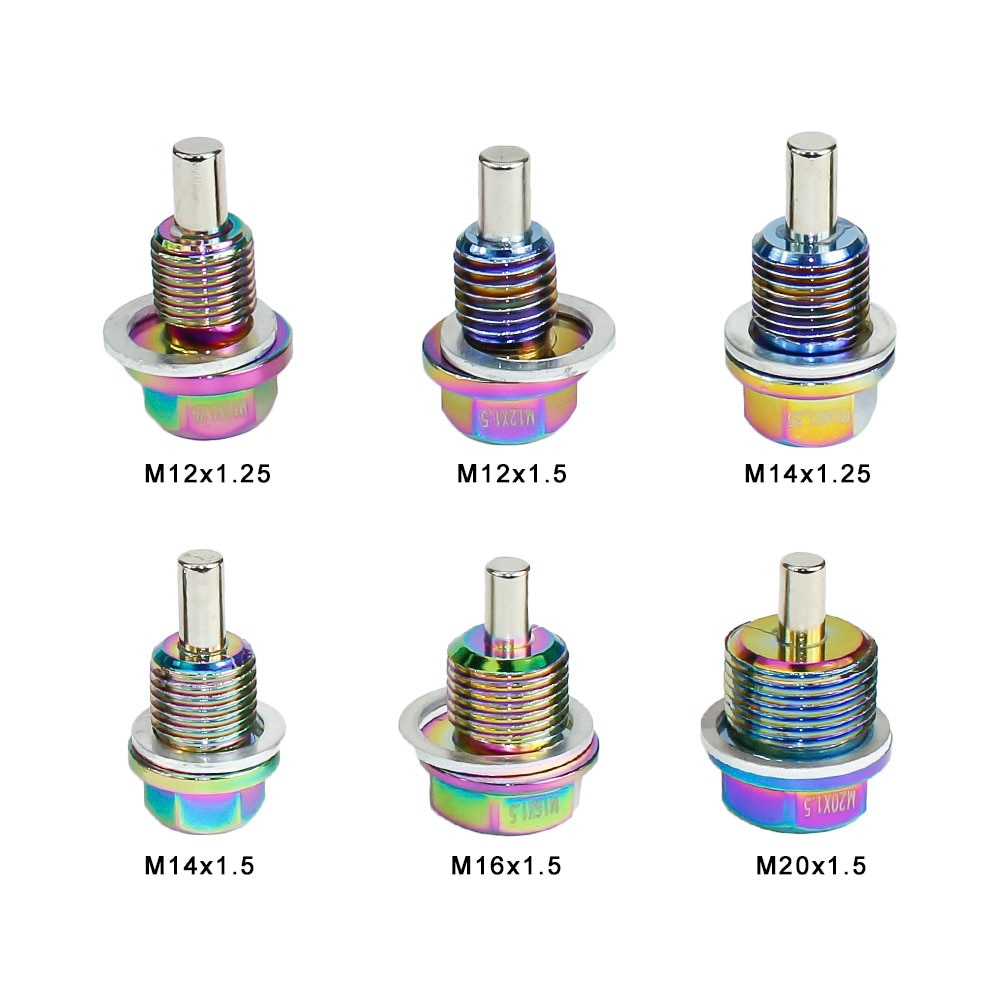 M12 M14 M16 M20*1.5 / 1.25 Neo Chrome Aluminum Magnetic Oil Drain Bolt Oil Sump drain plug nut Oil Drain Plug Magnetic