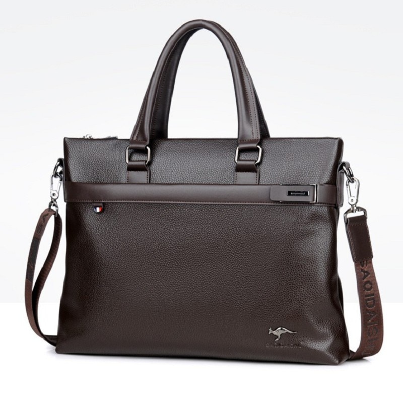 Men briefcases pole business Bag travel PU formal work handbags large capacity handbag Male Crossbody Messenger