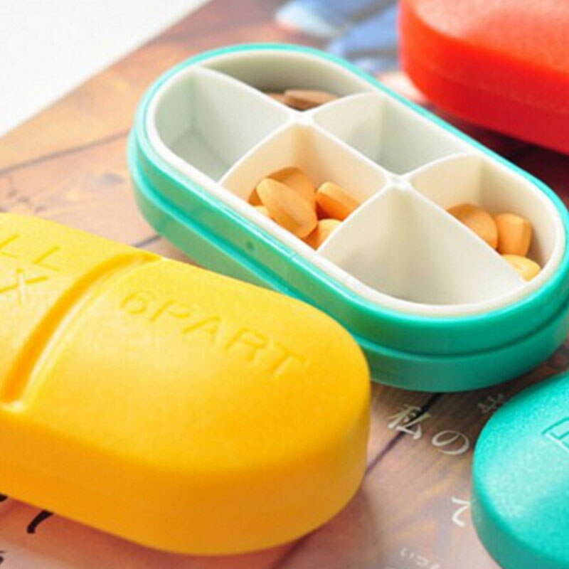 6 Roosters Pillendoos Opvouwbare Container Tablet Opslag Travel Case Houder Mini Leuke Plastic Pillendoosje Case