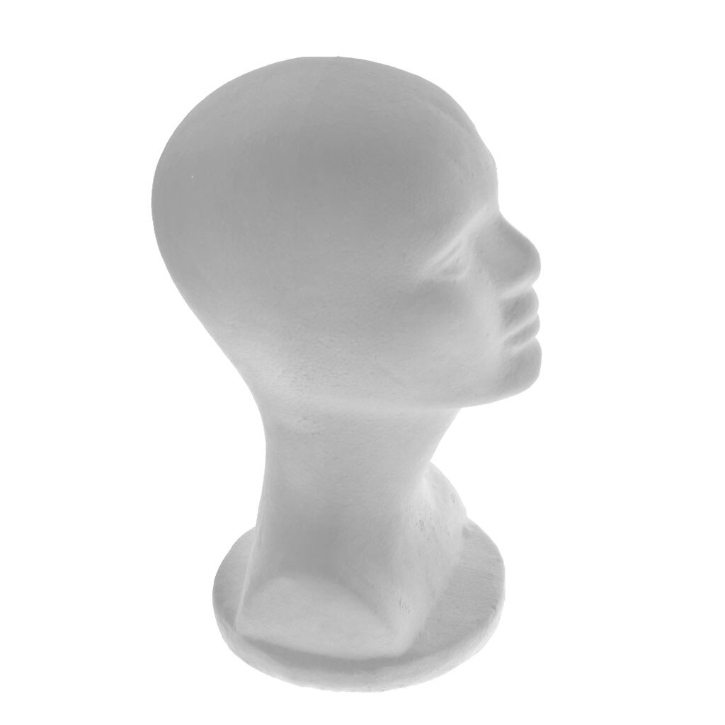 Male Polystyrene Styrofoam Model Head Mannequin Stand for Wig Hair Hat Glasses Display