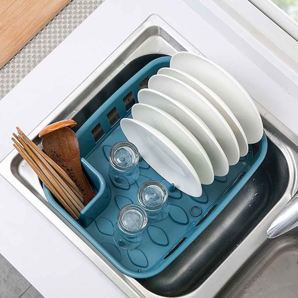 Dish Rack Kitchen Storage Holder Drainer Bowl Tableware Plate Portable Drying Dish Rack Home Shelf Dinnerware Organizer