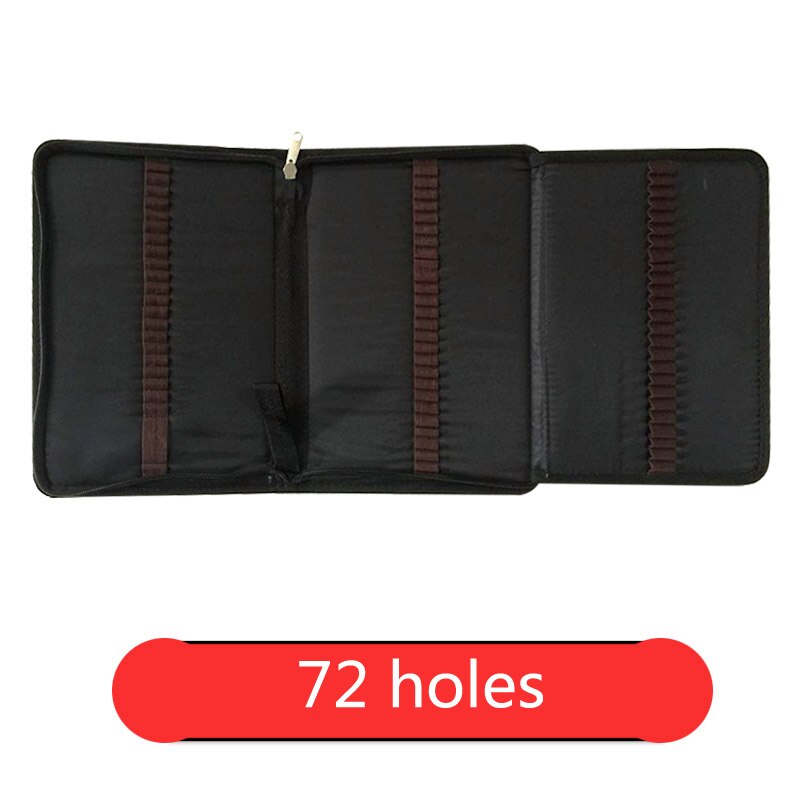 Estuche de tela para lápices de 36, 48 y 72 agujeros, estuche de tela para lápices, bolsa de lápices de Color sólido con cremallera, estuche de bolígrafo para bocetos, escolares para estudiantes