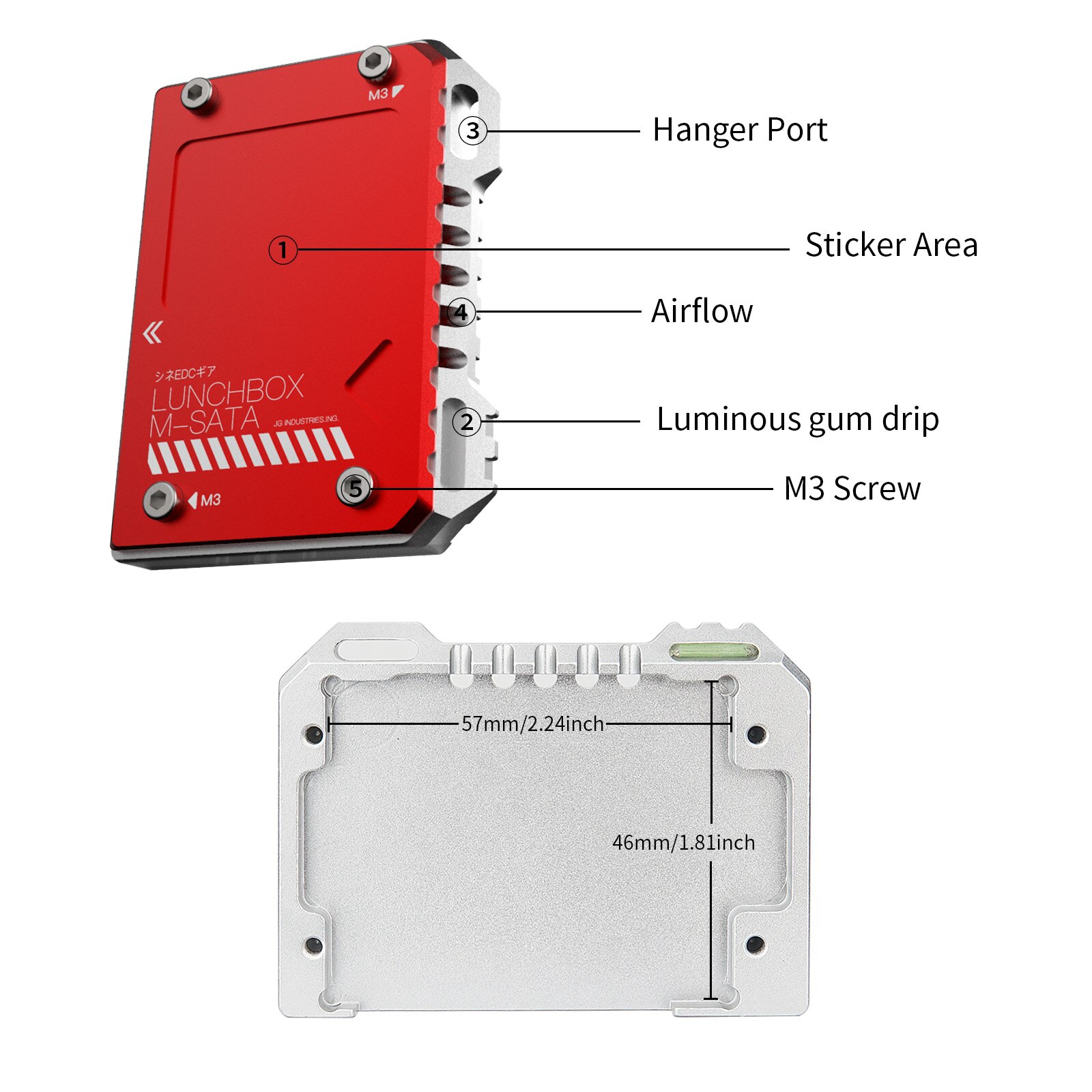 Boîtier de disque dur à Dissipation thermique pour Atomos Ninja V 5 &quot;4K, boîtier mSATS vers SATA pour moniteur d&#39;enregistrement SSD