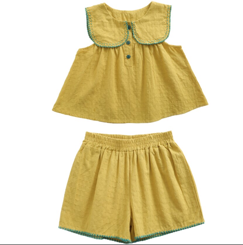 Babymeisjeskleding zomerkledingset katoenen t-shirt + shorts 2- delig kinderpak kindertrainingspak