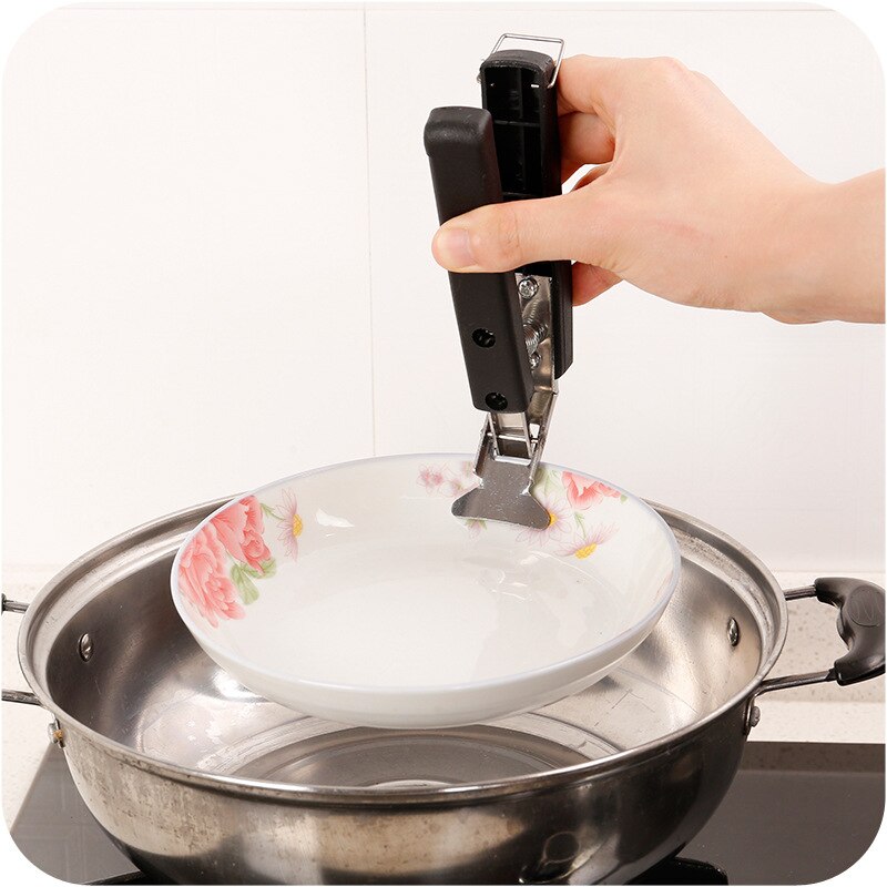 Home Camping Anti Anti-escaldado olla Bol Pan Gripper utensilios de cocina Picnic brazo titular de la manija Clip 8A1034