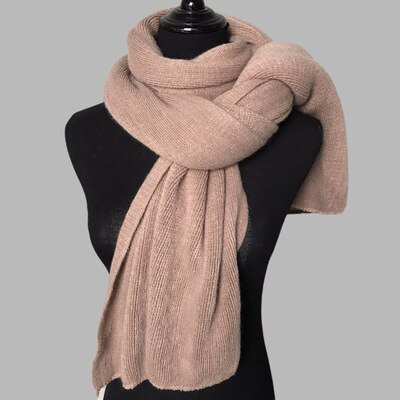 Bufanda de cachemir de imitación para hombre y mujer, chal cálido de invierno, color sólido: M6