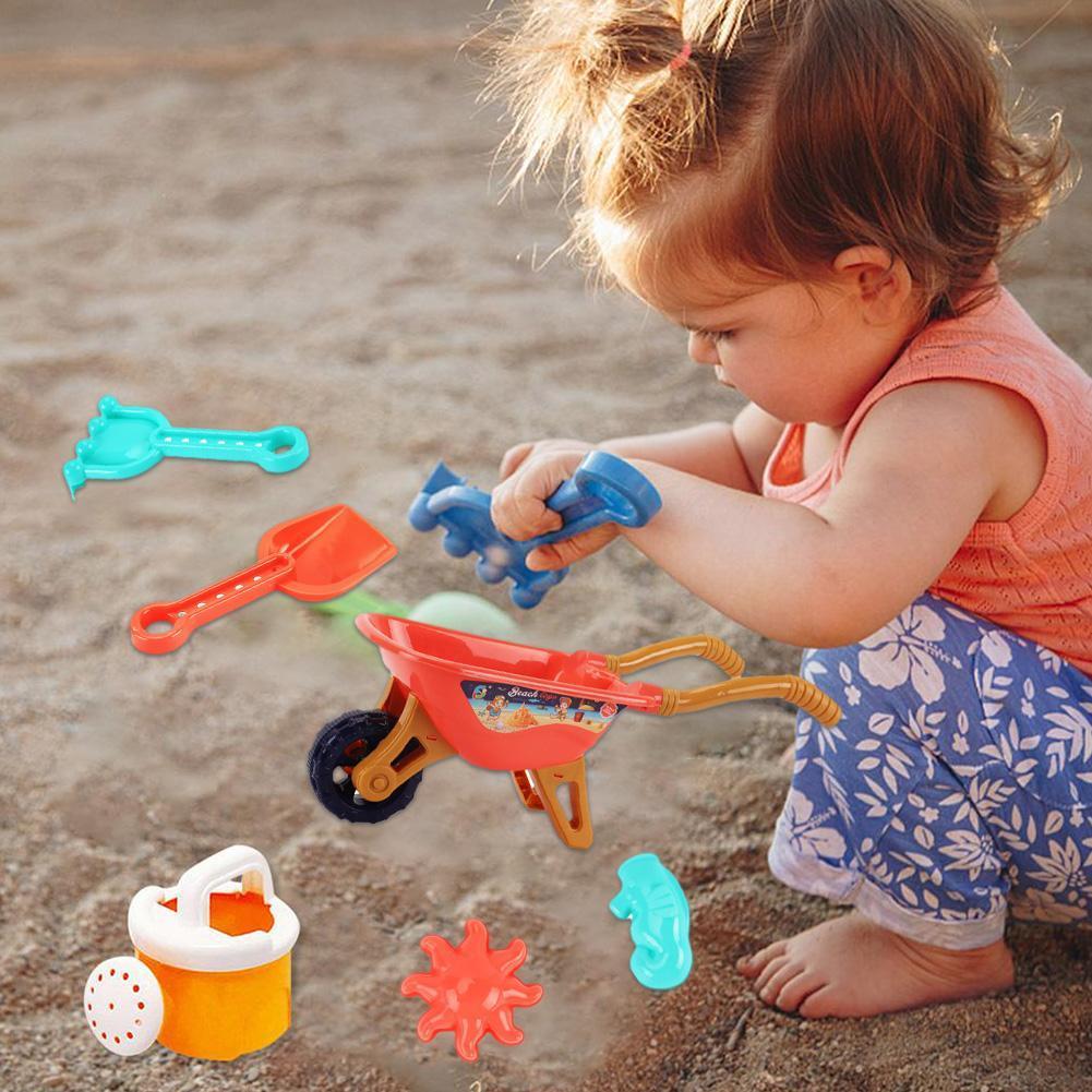 Summer Baby Beach Toys Baby Beach Game Toy Children Trolley Shovel Sprinkler Toys Kit For Beach Sand Water Cart H B6y4