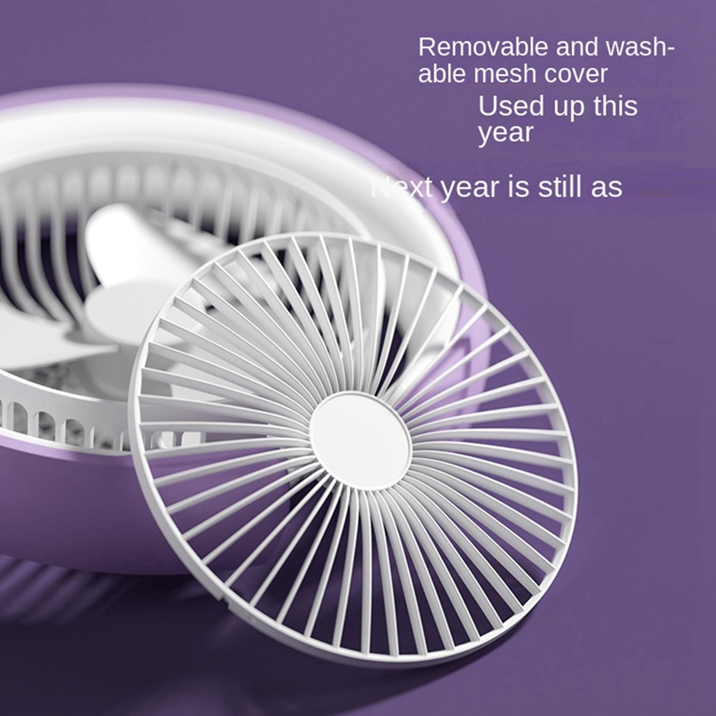 Desk Lamp Fan 2400Mah Desktop Runner Light Mini Handheld Electric Fan Practical 3 Speed Fan Easy To Use