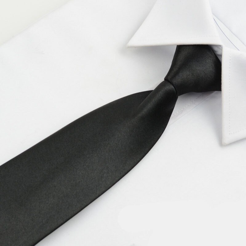 Formelle bånd til mænd klassisk polyester smal doven lynlås fest slips slank 8cm bryllup forretning mandlige afslappet gravata: Sort