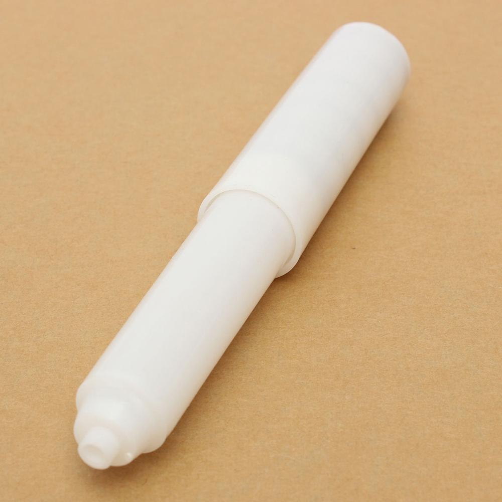 White Plastic Replacement Toilet Roll Holder Roller Spindle Spring