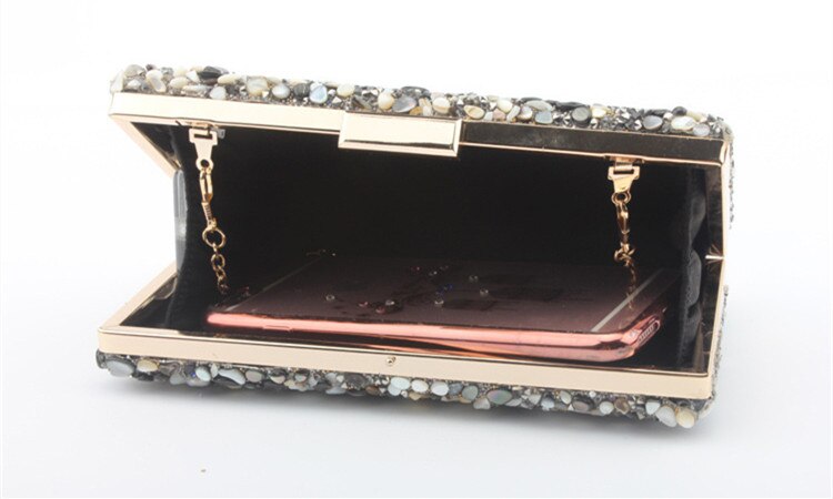 Mode Kleurrijke Kristallen Stenen Clutch Bag Avond Clutch Bags Chain Bruidsmeisje Bag Wedding Party Handtassen Portemonnee Portemonnees