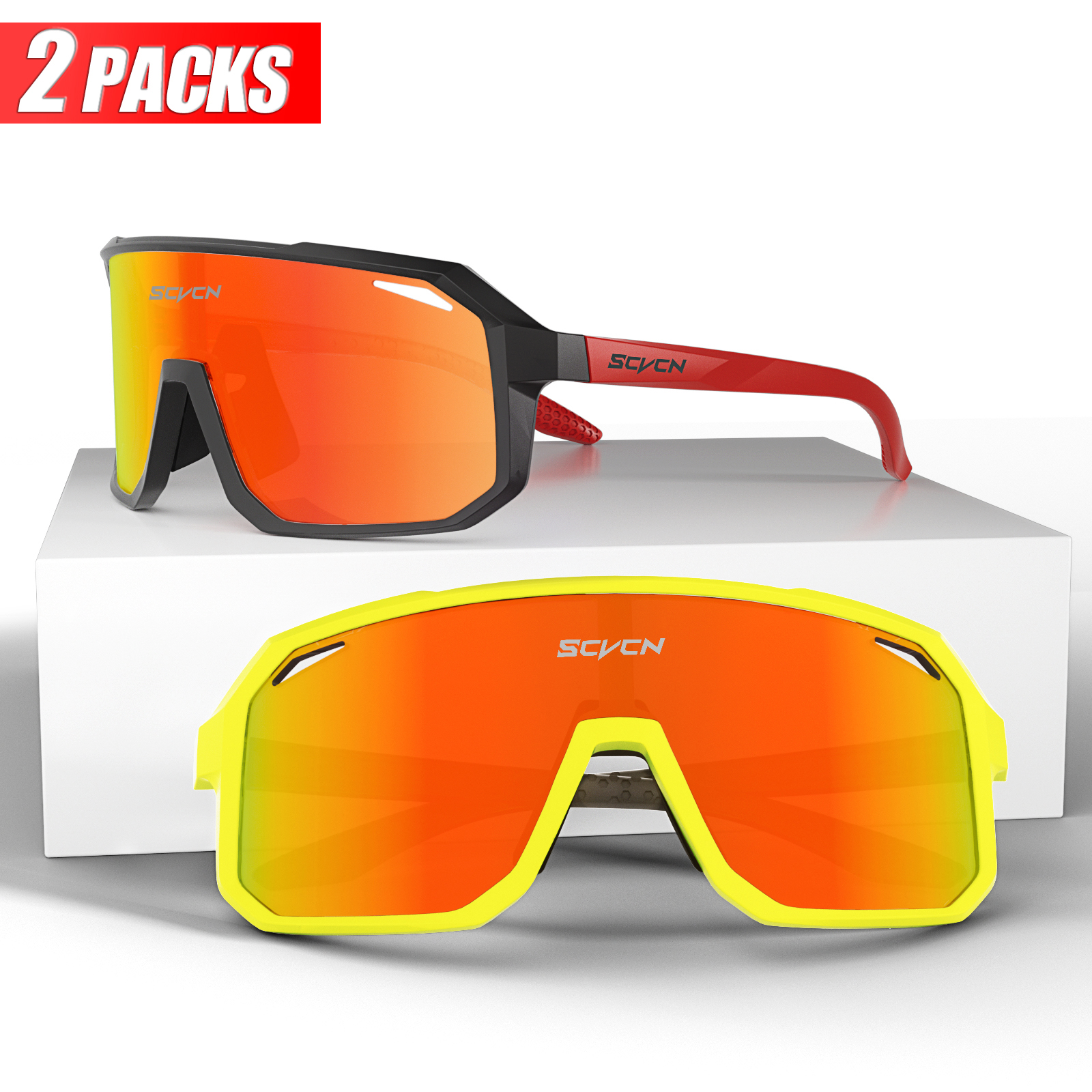 SCVCN Sport Männer UV400 Sonnenbrille Radfahren Gläser Runing Cycl Camp Bike Brillen MTB Outdoor Brille Fahrrad Frauen Jagd: Dark Grau