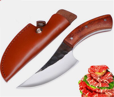 JapaneseHigh carbon steel forging knife hand-made by chef tang, sliced with kitchen knife, butcher knife: A-cdA