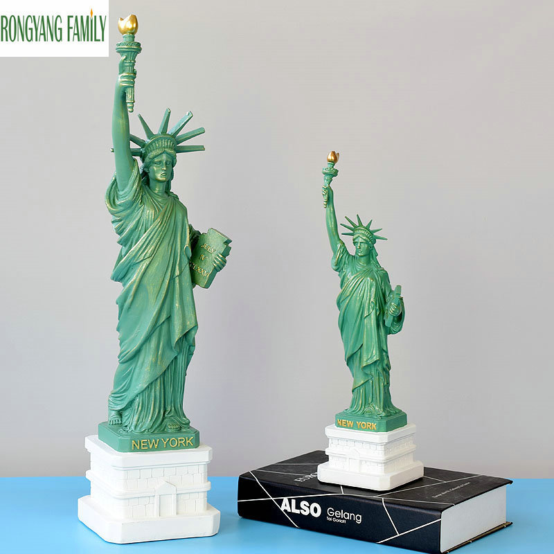 Amerikaanse USA York Hars Vrijheidsbeeld Replica Model Gratis Godin Beeldjes Thuis Bureau Tafel Decoraties Ambachten Sculptuur