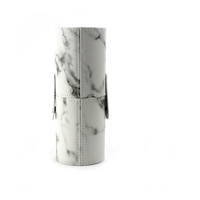 Makeup børster holder taske bærbar rejse pu marmorering tom beholder opbevaring kosmetik pensel pen børster organizer makeup værktøjer: S