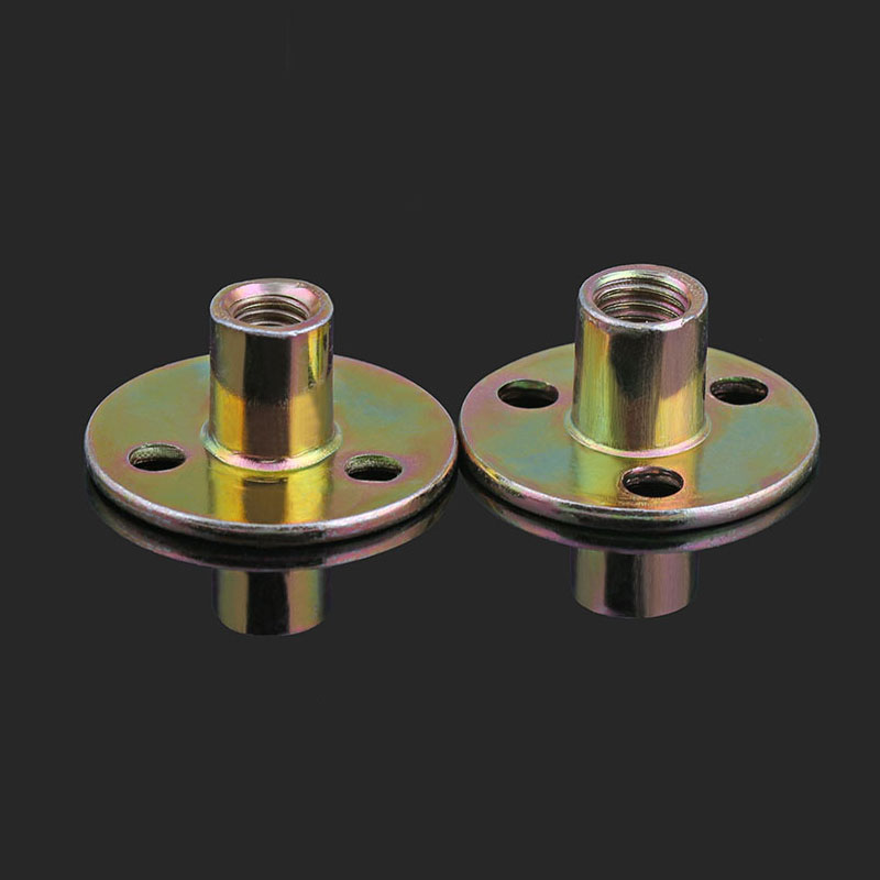 Lron Plate Nut Furniture Plywood On Lock Nut Sofa Foot Lock Galvanized Three-hole Nut M6 M8 M10 2pcs