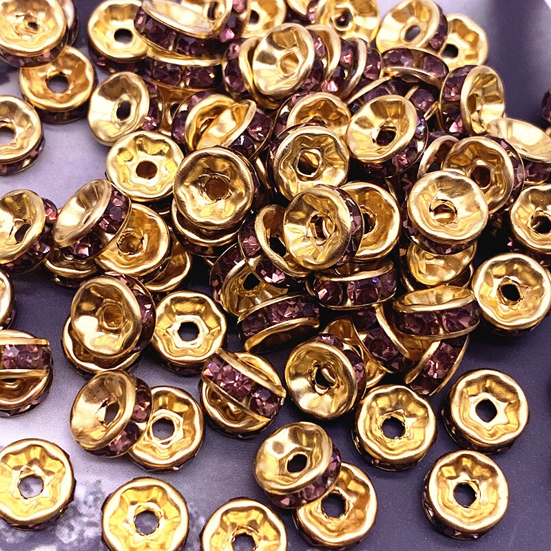 Nowy 50 sztuk 8mm czeskie Crystai Rhinestone szklane okrągłe koraliki dystansowe luzem koraliki do tworzenia biżuterii DIY bransoletka naszyjnik: 12