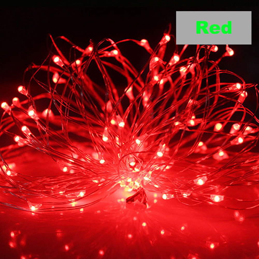 Guirnaldas de luces Led operadas por USB, 8 modos, guirnalda de luces LED de alambre de cobre IP65, guirnalda impermeable, decoración para de boda y Navidad DIY: RGB / 650 W