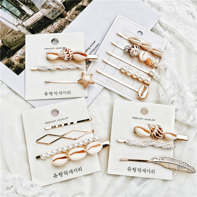 Boheemse echte schelpen, kauri schelp haarspelden, parel haarspeldjes voor vrouwen, meisjes, schelp haaraccessoires voor bruiloften