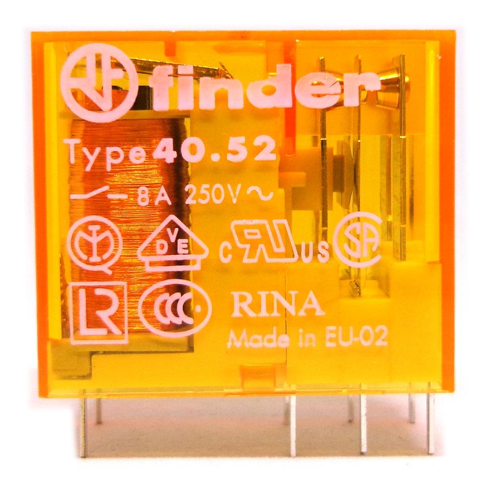 Finder relæ 40.52 / 40.61 / 40.31 12v 24v 230v 110v 48v ac  dc 8a 16a og original: 40.52 24 vak