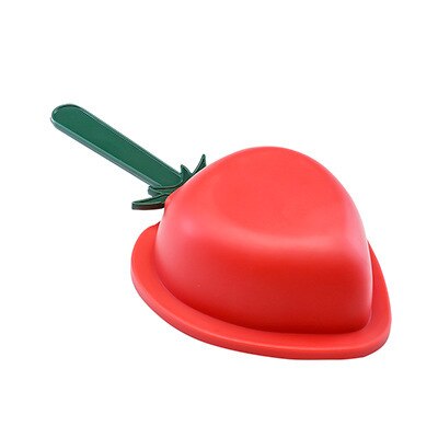 Silicone Frozen Ice Cream Mold Fruit Shape Popsicle Maker Ice Lolly Mould Ice Cream Molds Tubs Ice container chocolate mold: Red strawberry