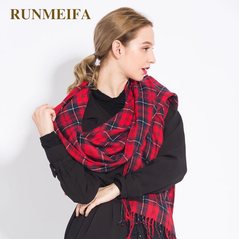 Oversized pashmina kwastjes wintersjaal dames geruite deken sjaal acryl wikkels sjaals kasjmier dames foulard femme sjaals
