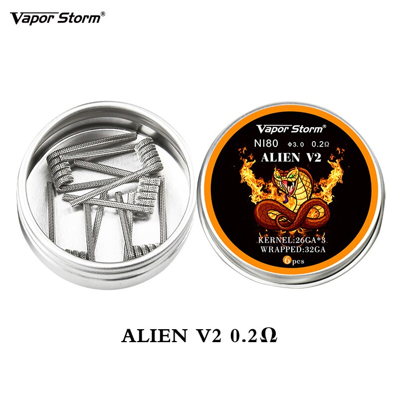 2 boxen NI80 Nichrome Hohe Dichte Außerirdischer V2 Verschmolzen Clapton Vorgefertigte Heizung Spule Elektronische Zigarette Spiralen RDA RTA RDTA Spule