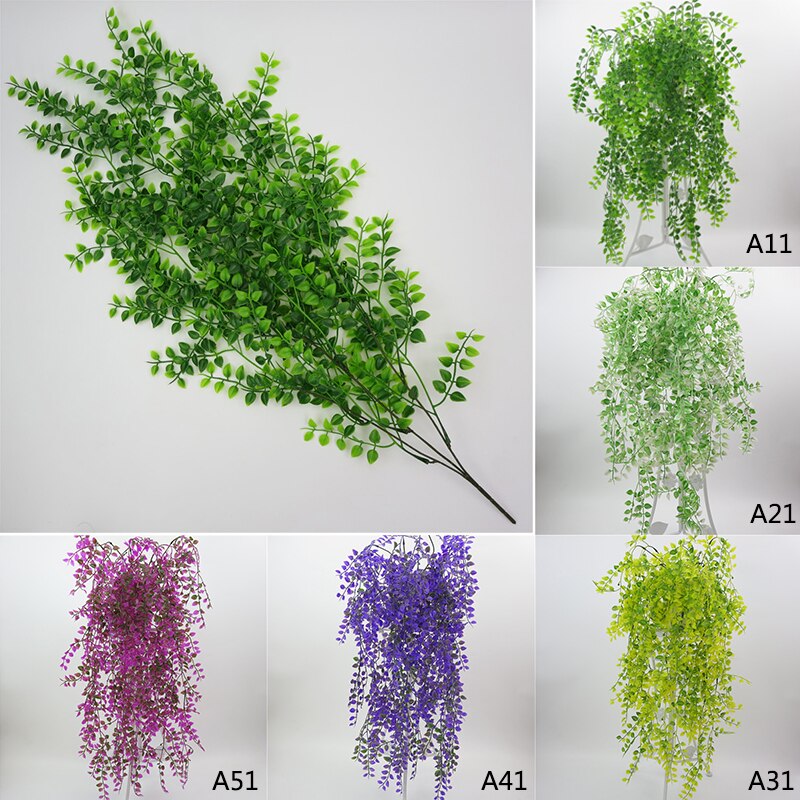 Simulación de sauce llorón, planta verde, decoración de vid de plástico, sauce llorón, colgante de pared, flor decorativa, vid, colgante de pared