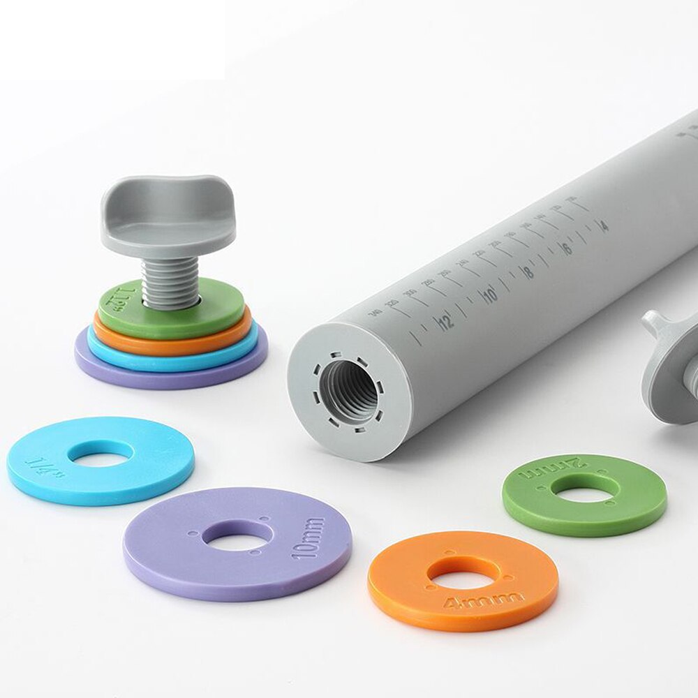 Non-stick Rolling Pin Silicone Fondant Embossing Roller Thickness Adjustable Rolling Pins Cake Dough Roller Pastry Baking Tool