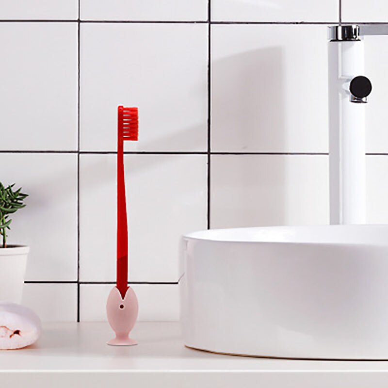 Cute Cartoon Fish Silicone Toothbrush Holder,45mm Mini Toothbrush Base Bathroom Toothbrush Storage Tool Toothbrush Bracket