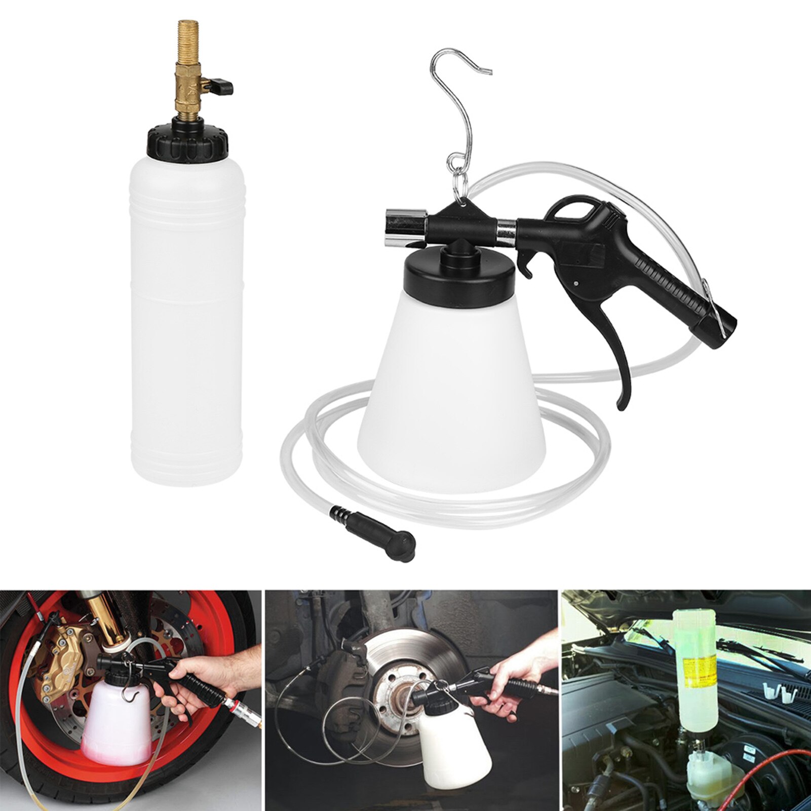 Vacuum Brake Fluid Bleeder - Hanging Hook and Locking Trigger Pneumatic Brake Fluid Bleeder Tool Car accessories
