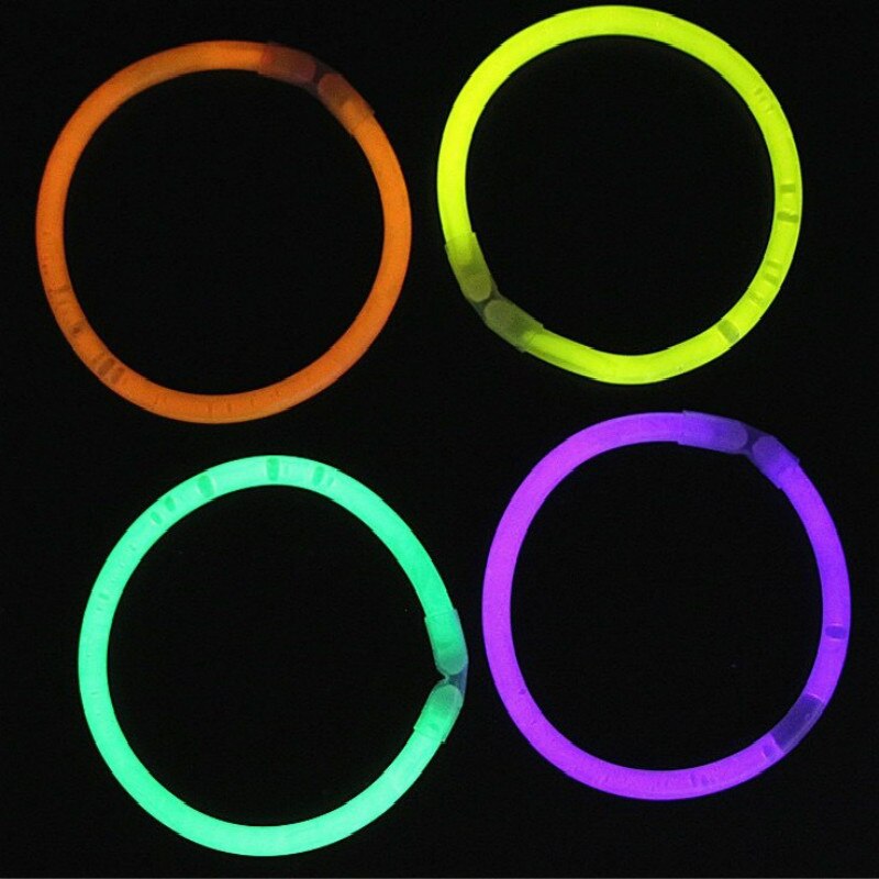 50pcs Novel and Funny Fluorescent Bar Fluorescent Dance Luminous Toys Support Night Light Bar Annual Party Luminous Stick