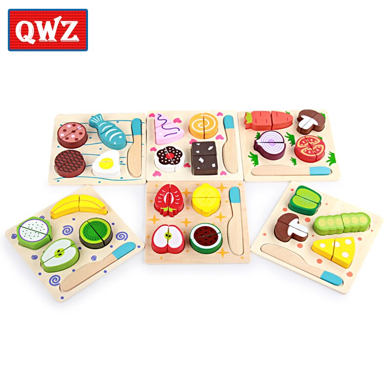 Houten Speelgoed Keuken Cut Fruit Groenten Dessert Kids Koken Keuken Speelgoed Voedsel Pretend Play Puzzel Educatief Speelgoed voor Kinderen