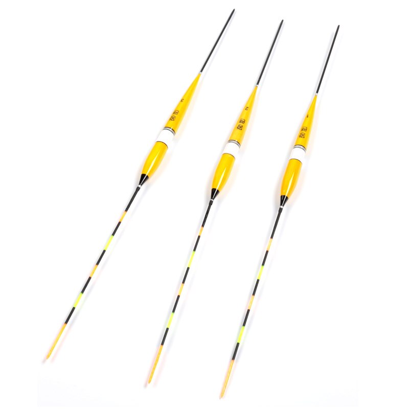 3Pcs/lot Led Electronic Fishing Float with Battery Night Floats Balsa Wood Night Vision Float Fishing Tackle Luminous Float: Yellow