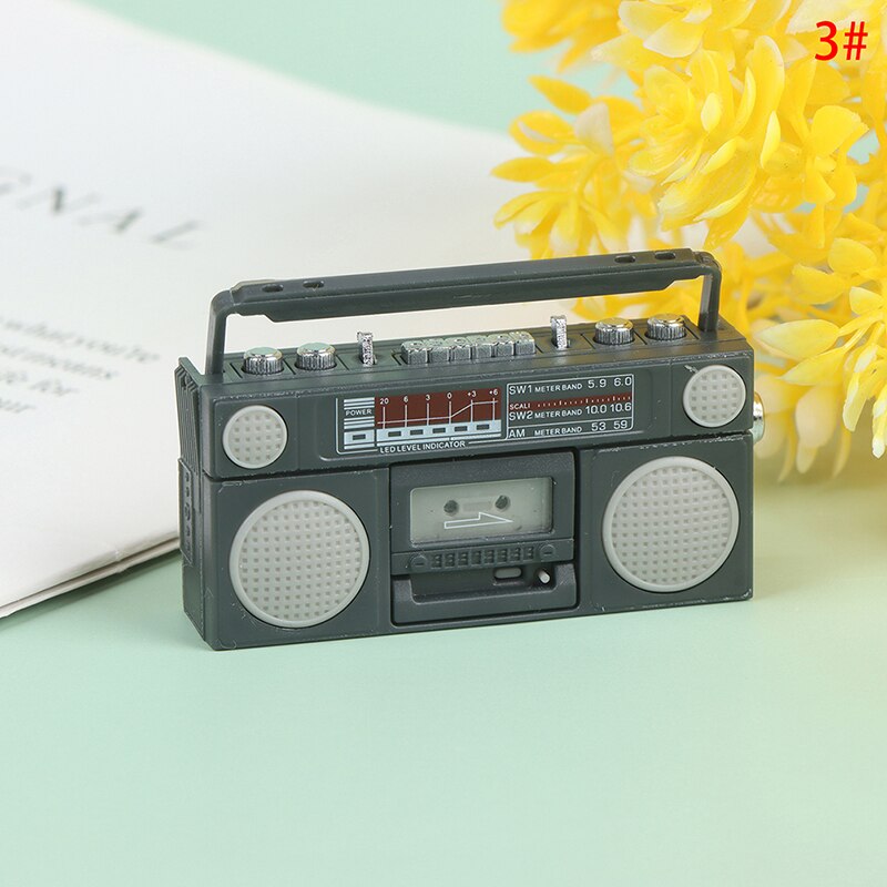 1:12 Dollhouse Miniatuur Ouderwetse Radio Recorder Model Retro Radio Model Meubels Accessoires Speelgoed: 3